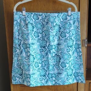 RipSkirt Aqua and White Wrap Skirt (Size L)